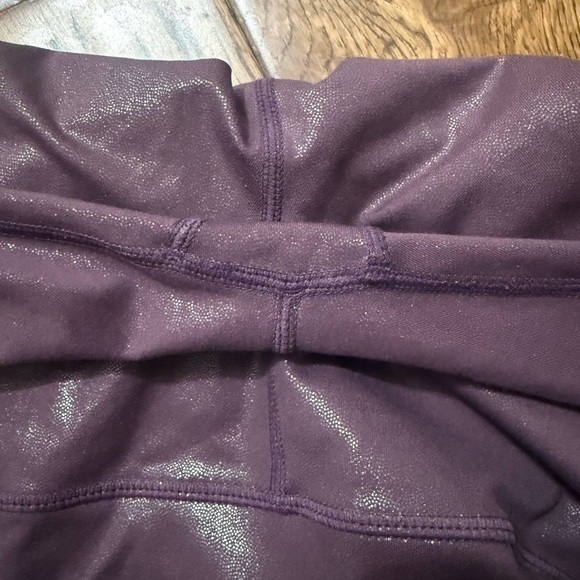 ZYIA Active Plum Purple Metallic Shine Light n Tight Workout Leggings Size 20 - Picture 5 of 5